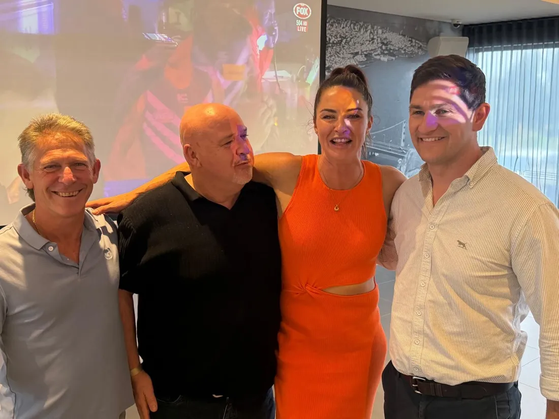 Guests in front of the big screen at the AFL Grand Final Week - Perth event