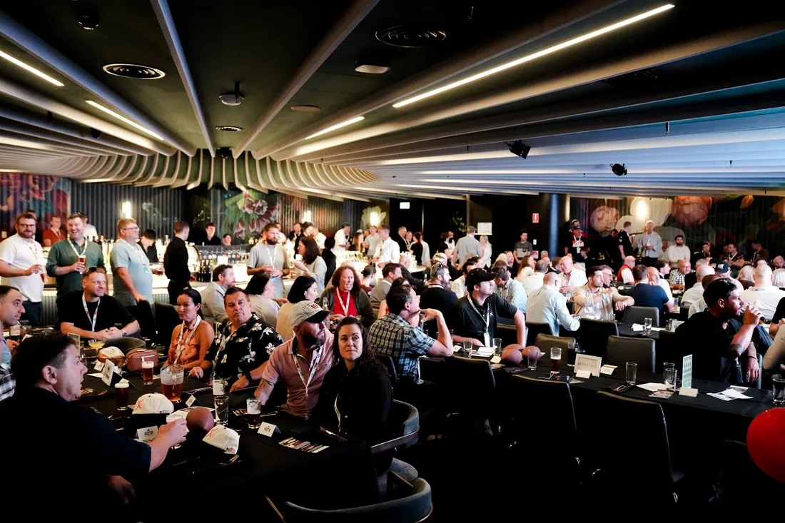 Guests seated across the NFL Super Bowl 2026 lunch venue