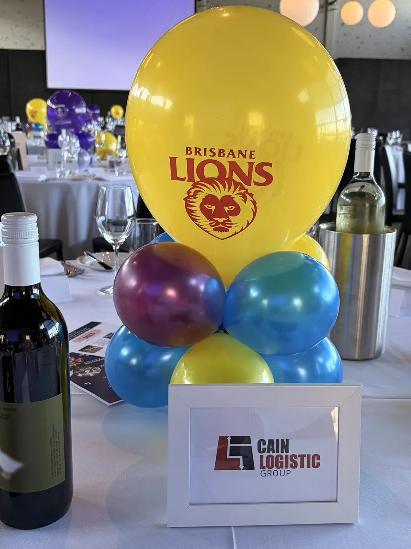Brisbane Lions balloon centrepiece