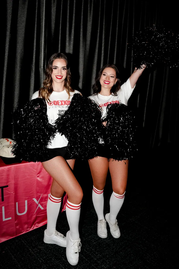 Cheerleaders performing at the NFL Super Bowl 2026 event