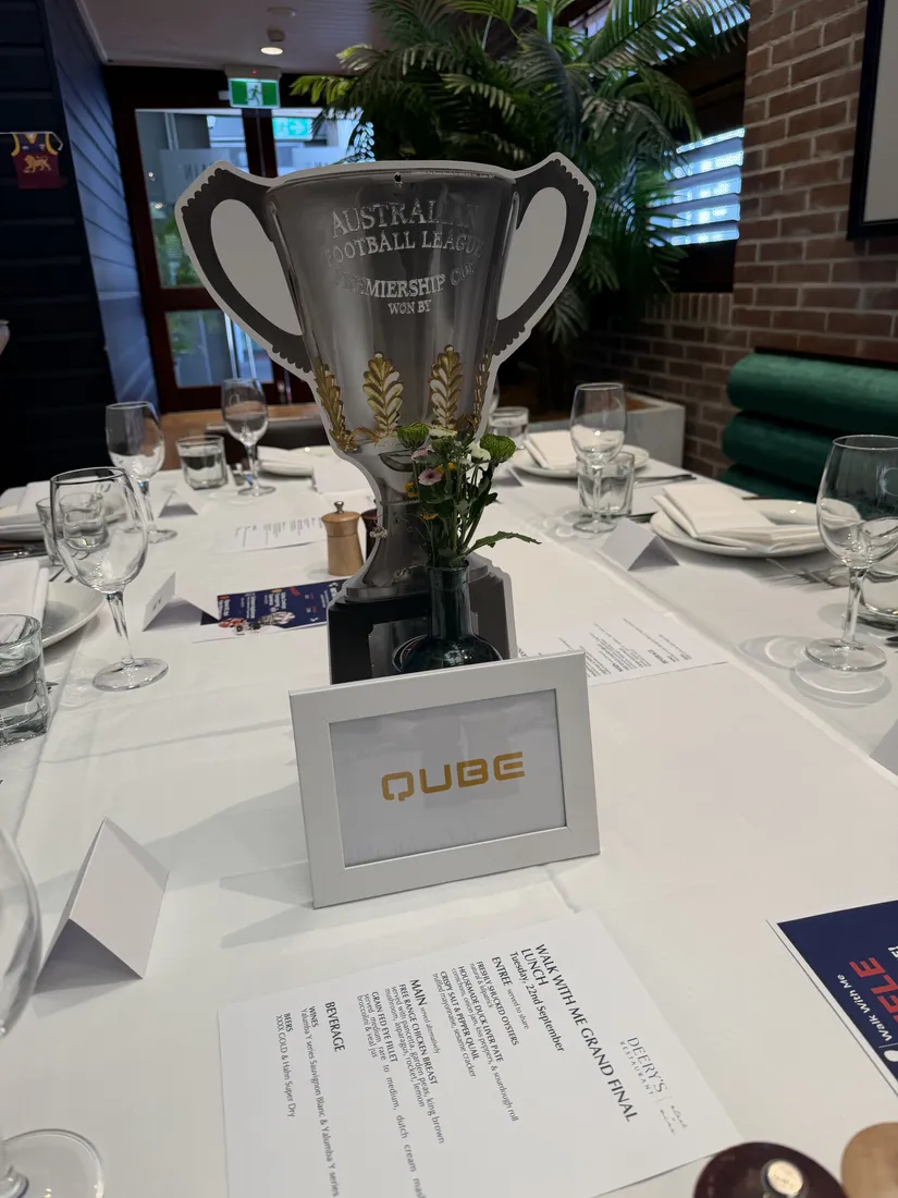A trophy displayed at the Brisbane lunch