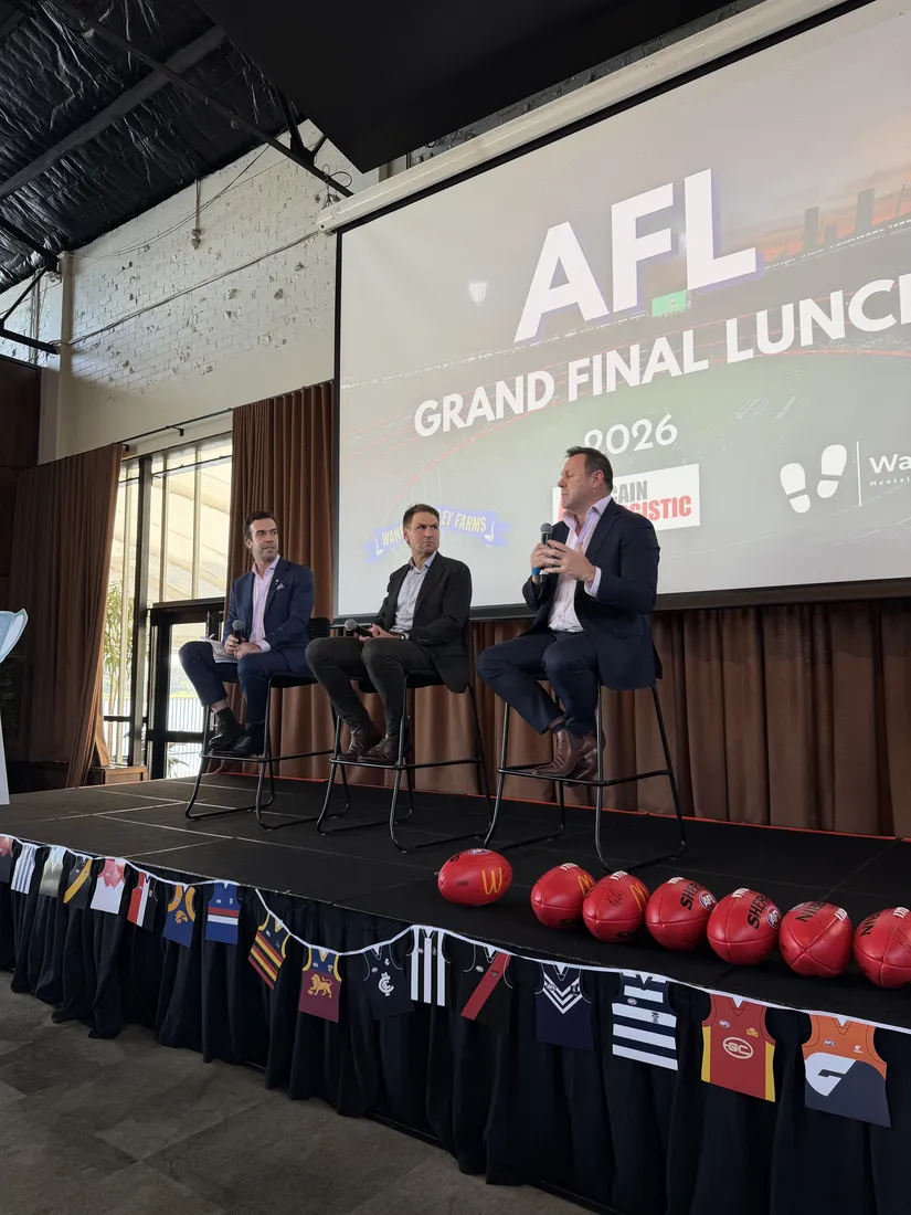 Speakers on stage at the AFL Grand Final lunch