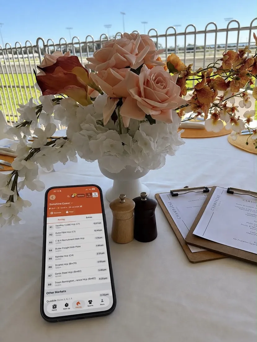 Race day table setting at Sunshine Coast Turf Club
