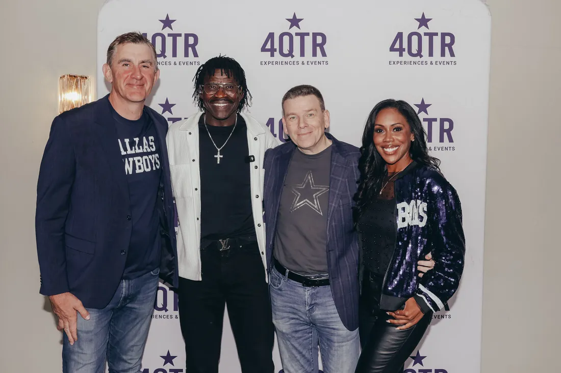 4QTR hosts with Dallas Cowboys greats at the media wall