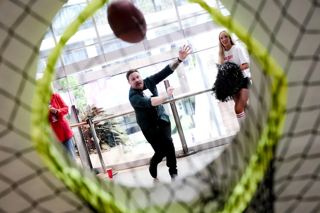 Cheerleaders performing at the NFL Super Bowl 2026 event