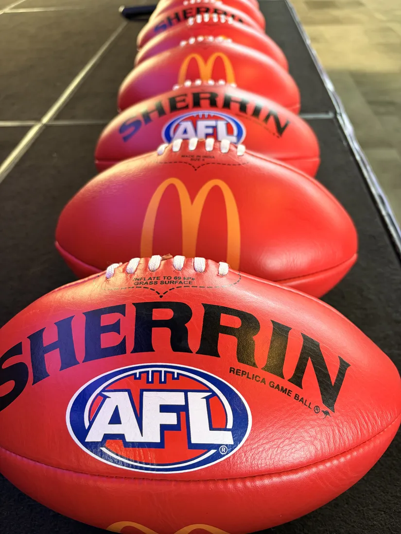 AFL footballs on display