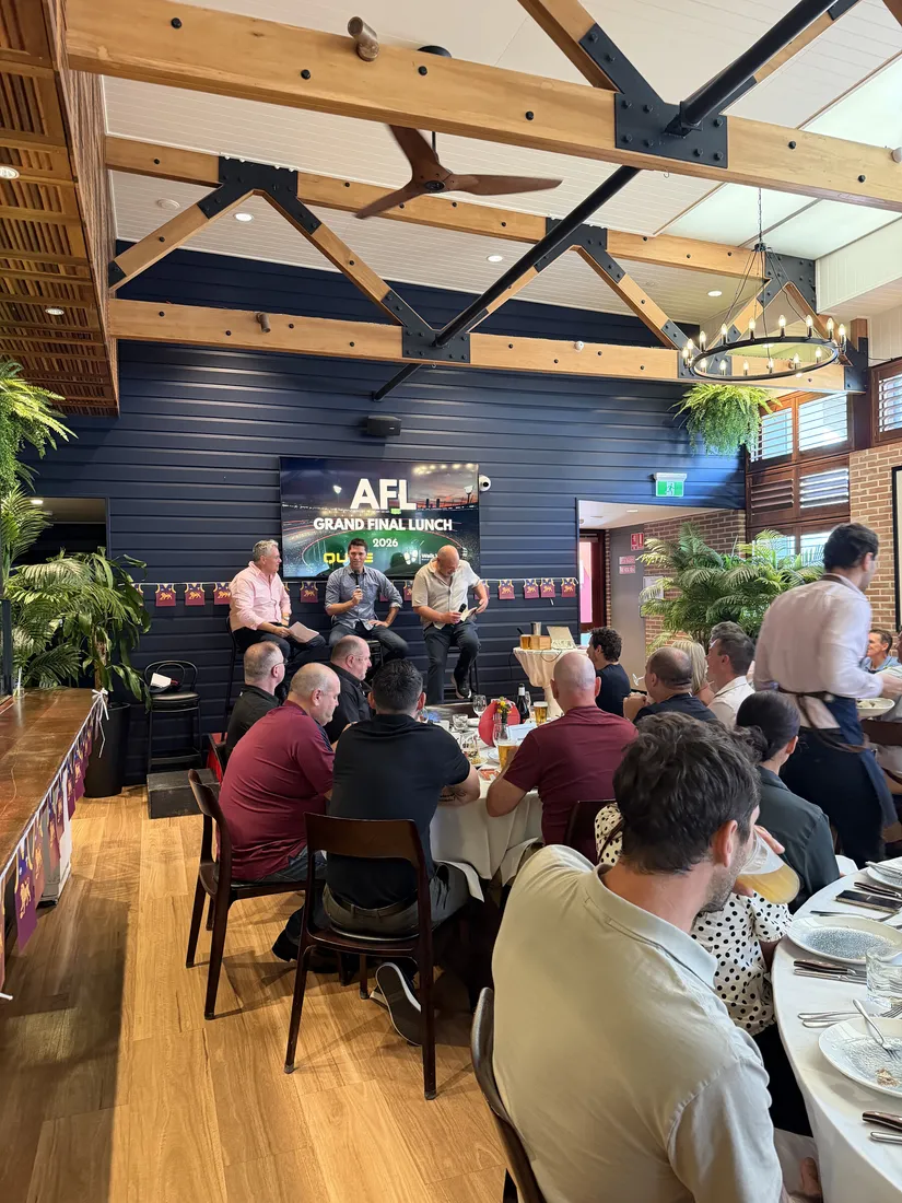 Guests watching the panel at the Brisbane lunch