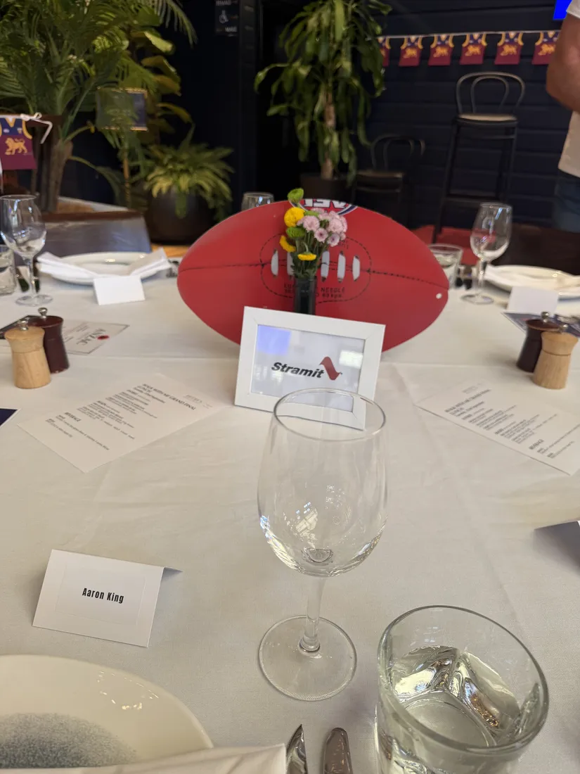 Table setting at the AFL Grand Final Week Brisbane lunch