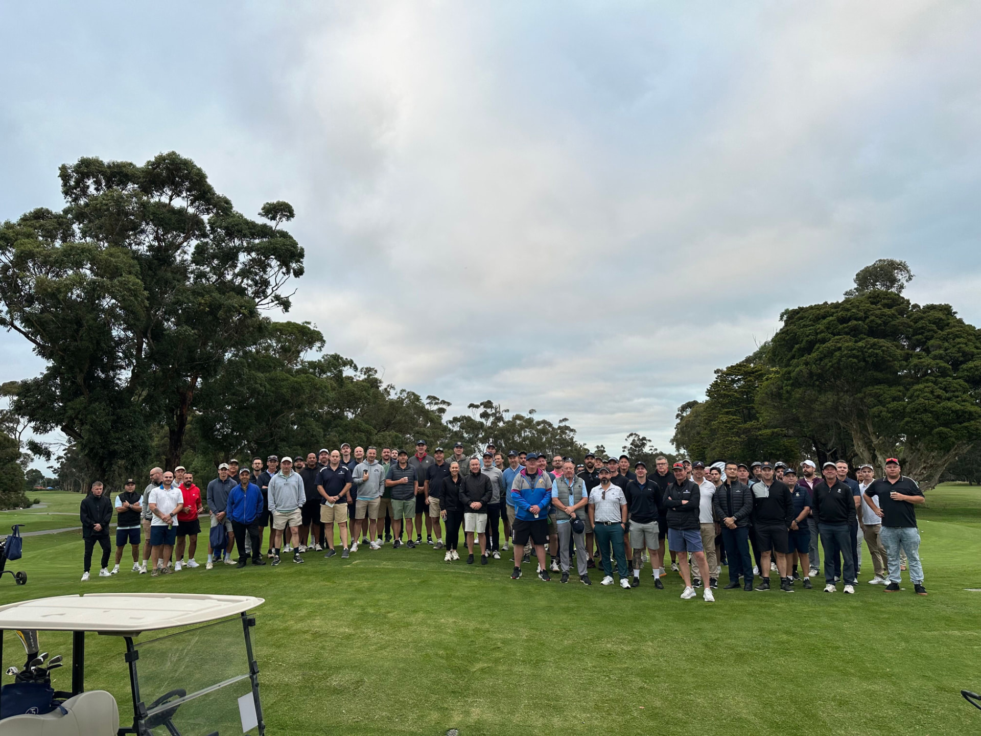 Players on the green at a 4QTR corporate golf day