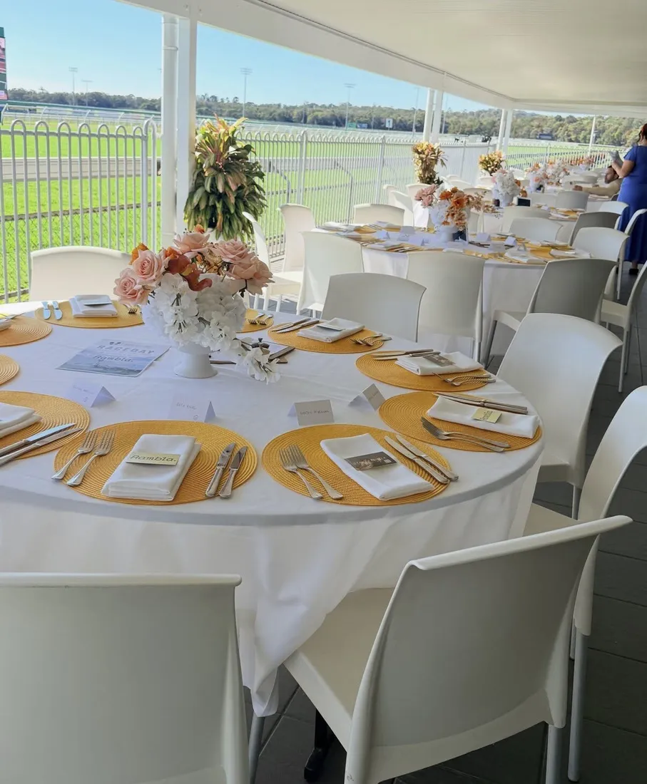 A race day table overlooking the Sunshine Coast track